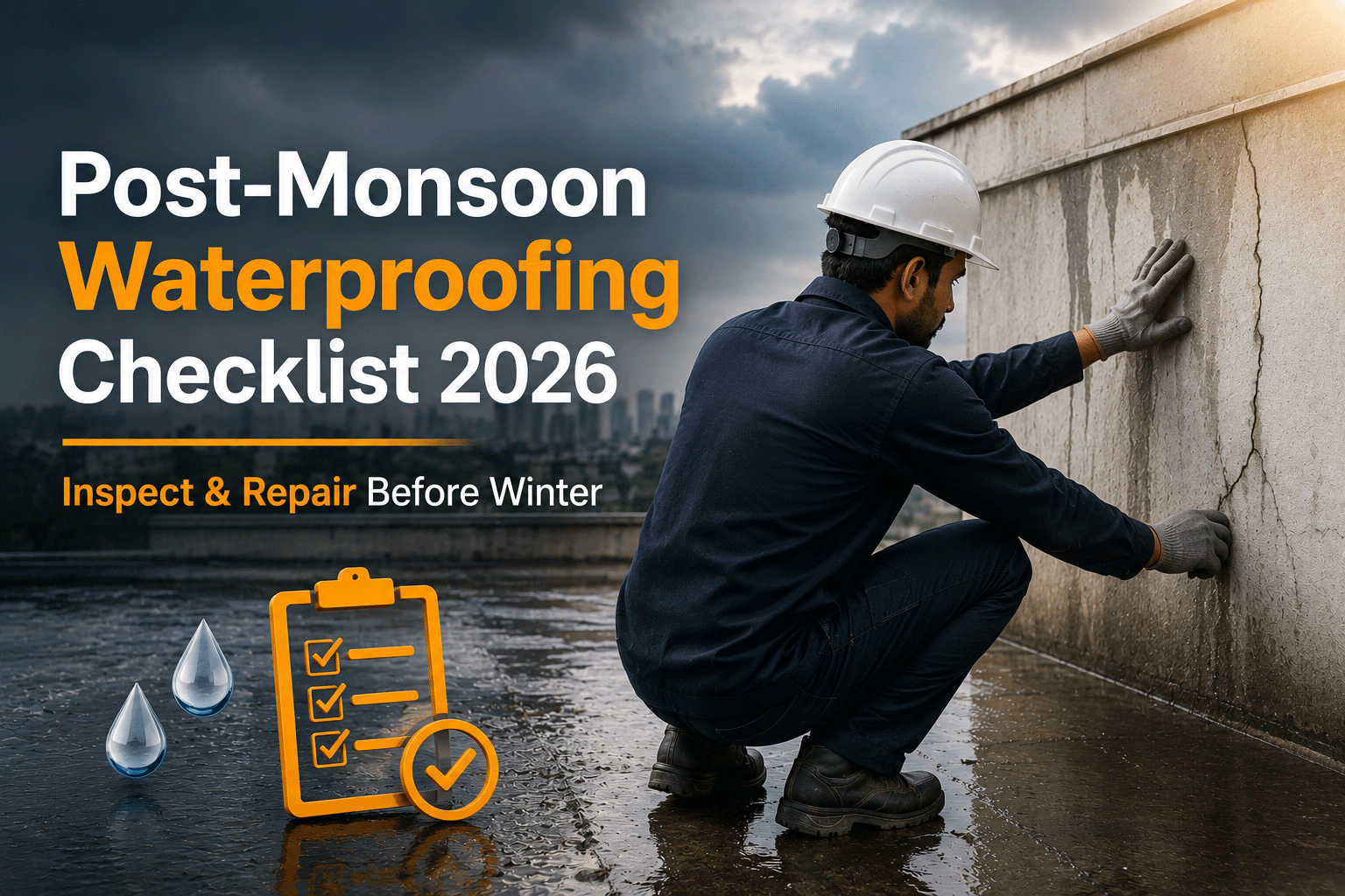 Post-Monsoon Waterproofing Checklist 2026 - Inspect and Repair Before Winter in Delhi NCR